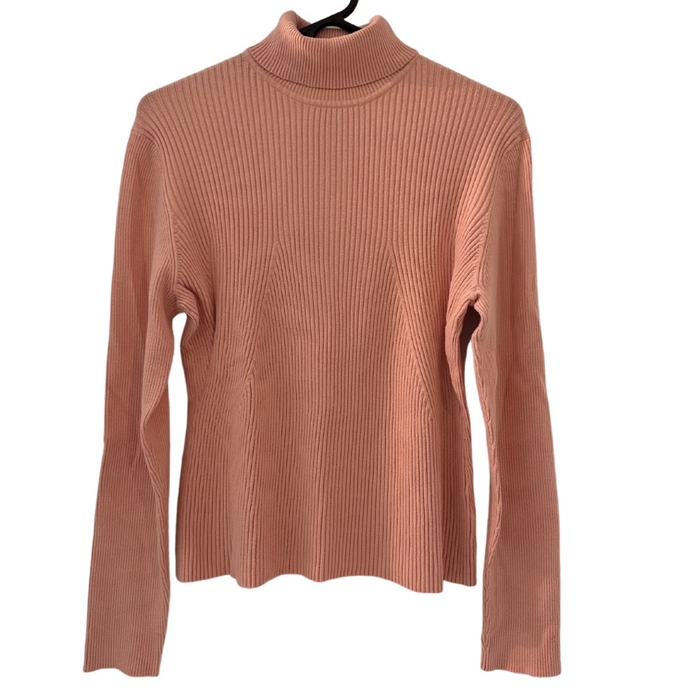 CAbi ribbed turtleneck sweater XL pink
